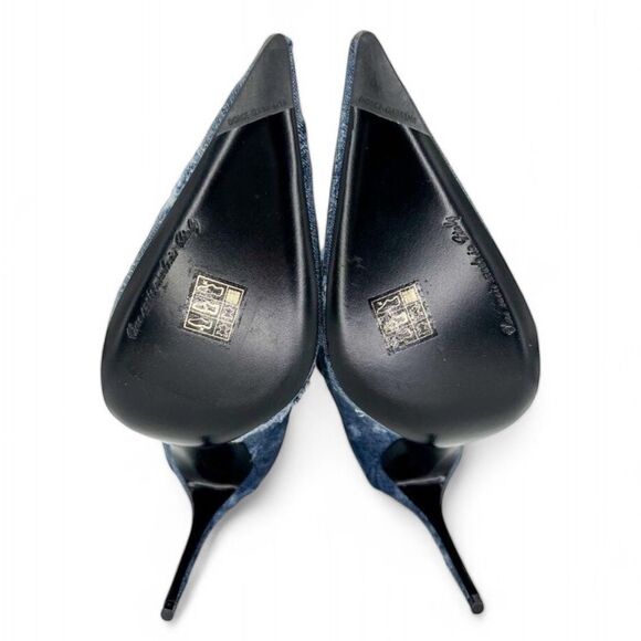 NWT DOLCE & GABBANA Dark Denim Patchwork DGLogo Rhinestone Ankle Boots S… - Picture 10 of 12